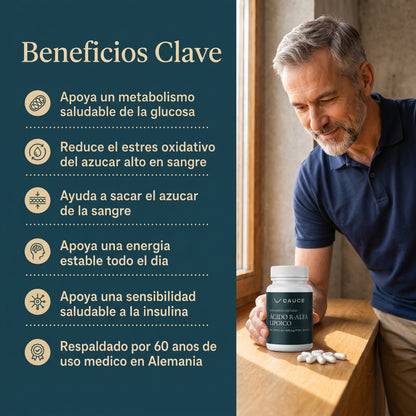Ácido R-alfa lipoico — Cápsulas de 600 mg en forma R pura